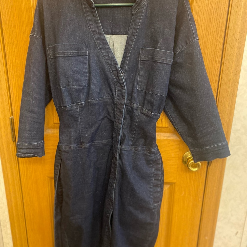Lala Anthony Denim Belted Dress